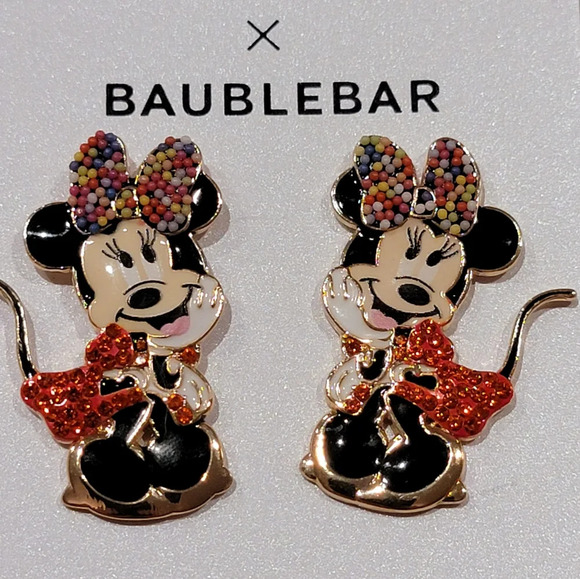 Disney X Baublebar Minnie Mouse Earrings NWT - Picture 2 of 3